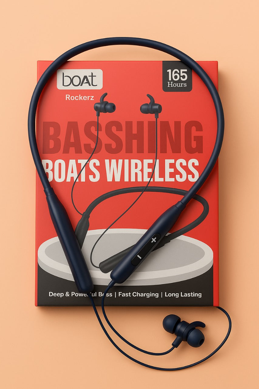boAt Rockerz Wireless Neckband – 165 Hours Playback | Deep Bass | Fast Charging